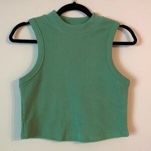 Large, Lime Green, Love Poem by Block, Cropped Tank Top